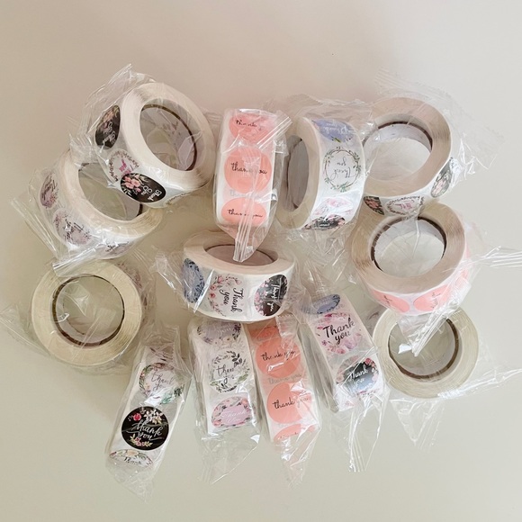 Combo 3 Rolls⭐️1500 Thank You Stickers - Picture 1 of 3
